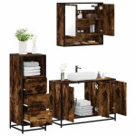 vidaXL Set mobilier de baie, 3 piese, stejar fumuriu, lemn prelucrat vidaXL Set mobilier de baie, 3 piese, stejar fumuriu, lemn prelucrat