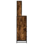 vidaXL Set mobilier de baie, 3 piese, stejar fumuriu, lemn prelucrat