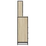 vidaXL Set mobilier de baie, 3 piese, stejar sonoma, lemn prelucrat
