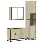 vidaXL Set mobilier de baie, 3 piese, stejar sonoma, lemn prelucrat vidaXL Set mobilier de baie, 3 piese, stejar sonoma, lemn prelucrat