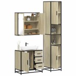 vidaXL Set mobilier de baie, 3 piese, stejar sonoma, lemn prelucrat vidaXL Set mobilier de baie, 3 piese, stejar sonoma, lemn prelucrat