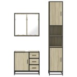 vidaXL Set mobilier de baie, 3 piese, stejar sonoma, lemn prelucrat vidaXL Set mobilier de baie, 3 piese, stejar sonoma, lemn prelucrat
