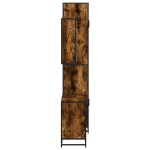 vidaXL Set mobilier de baie, 3 piese, stejar fumuriu, lemn prelucrat vidaXL Set mobilier de baie, 3 piese, stejar fumuriu, lemn prelucrat