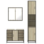 vidaXL Set mobilier de baie, 3 piese, stejar sonoma, lemn prelucrat vidaXL Set mobilier de baie, 3 piese, stejar sonoma, lemn prelucrat