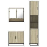 vidaXL Set mobilier de baie, 3 piese, stejar sonoma, lemn prelucrat vidaXL Set mobilier de baie, 3 piese, stejar sonoma, lemn prelucrat