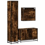 vidaXL Set mobilier de baie, 3 piese, stejar fumuriu, lemn prelucrat vidaXL Set mobilier de baie, 3 piese, stejar fumuriu, lemn prelucrat