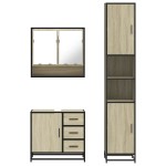 vidaXL Set mobilier de baie, 3 piese, stejar sonoma, lemn prelucrat vidaXL Set mobilier de baie, 3 piese, stejar sonoma, lemn prelucrat