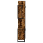 vidaXL Set mobilier de baie, 3 piese, stejar fumuriu, lemn prelucrat