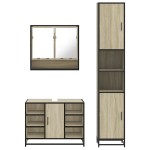 vidaXL Set mobilier de baie, 3 piese, stejar sonoma, lemn prelucrat vidaXL Set mobilier de baie, 3 piese, stejar sonoma, lemn prelucrat