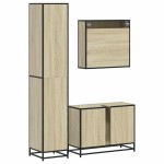 vidaXL Set mobilier de baie, 3 piese, stejar sonoma, lemn prelucrat vidaXL Set mobilier de baie, 3 piese, stejar sonoma, lemn prelucrat