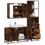 vidaXL Set mobilier de baie, 3 piese, stejar fumuriu, lemn prelucrat vidaXL Set mobilier de baie, 3 piese, stejar fumuriu, lemn prelucrat
