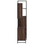 vidaXL Set mobilier de baie, 3 piese, stejar maro, lemn prelucrat