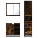vidaXL Set mobilier de baie, 3 piese, stejar fumuriu, lemn prelucrat vidaXL Set mobilier de baie, 3 piese, stejar fumuriu, lemn prelucrat