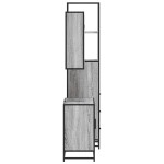 vidaXL Set mobilier de baie, 3 piese, gri sonoma, lemn prelucrat