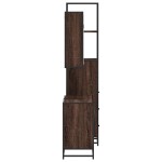 vidaXL Set mobilier de baie, 3 piese, stejar maro, lemn prelucrat