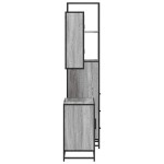 vidaXL Set mobilier de baie, 3 piese, gri sonoma, lemn prelucrat vidaXL Set mobilier de baie, 3 piese, gri sonoma, lemn prelucrat