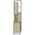 vidaXL Set mobilier de baie, 3 piese, stejar sonoma, lemn prelucrat