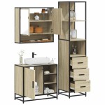 vidaXL Set mobilier de baie, 3 piese, stejar sonoma, lemn prelucrat vidaXL Set mobilier de baie, 3 piese, stejar sonoma, lemn prelucrat
