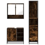 vidaXL Set mobilier de baie, 3 piese, stejar fumuriu, lemn prelucrat vidaXL Set mobilier de baie, 3 piese, stejar fumuriu, lemn prelucrat