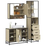 vidaXL Set de mobilier de baie din 3 piese din lemn de stejar Sonoma vidaXL Set de mobilier de baie din 3 piese din lemn de stejar Sonoma