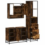 vidaXL Set de mobilier de baie din 3 piese din lemn de stejar afumat vidaXL Set de mobilier de baie din 3 piese din lemn de stejar afumat