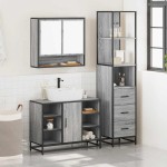 vidaXL Set de mobilier de baie 3 piese Lemn greșit Sonoma vidaXL Set de mobilier de baie 3 piese Lemn greșit Sonoma