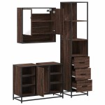 vidaXL Set de mobilier de baie din 3 piese din lemn de stejar maro vidaXL Set de mobilier de baie din 3 piese din lemn de stejar maro
