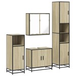 vidaXL Set de mobilier de baie din 4 piese din lemn de stejar Sonoma vidaXL Set de mobilier de baie din 4 piese din lemn de stejar Sonoma