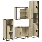 vidaXL Set de mobilier de baie din 4 piese din lemn de stejar Sonoma vidaXL Set de mobilier de baie din 4 piese din lemn de stejar Sonoma