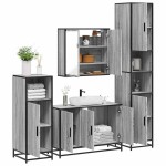 vidaXL Set de mobilier de baie 4 piese Lemn stratificat gri Sonoma vidaXL Set de mobilier de baie 4 piese Lemn stratificat gri Sonoma