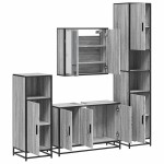 vidaXL Set de mobilier de baie 4 piese Lemn stratificat gri Sonoma vidaXL Set de mobilier de baie 4 piese Lemn stratificat gri Sonoma
