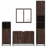 vidaXL Set de mobilier de baie din 4 piese din lemn de stejar maro vidaXL Set de mobilier de baie din 4 piese din lemn de stejar maro