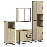 vidaXL Set de mobilier de baie din 4 piese din lemn de stejar Sonoma vidaXL Set de mobilier de baie din 4 piese din lemn de stejar Sonoma