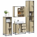 vidaXL Set de mobilier de baie din 4 piese din lemn de stejar Sonoma vidaXL Set de mobilier de baie din 4 piese din lemn de stejar Sonoma