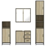 vidaXL Set de mobilier de baie din 4 piese din lemn de stejar Sonoma vidaXL Set de mobilier de baie din 4 piese din lemn de stejar Sonoma