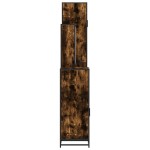 vidaXL Set de mobilier de baie 4 piese Lemn prelucrat de stejar afumat vidaXL Set de mobilier de baie 4 piese Lemn prelucrat de stejar afumat