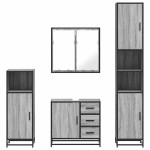 vidaXL Set de mobilier de baie 4 piese Lemn stratificat gri Sonoma vidaXL Set de mobilier de baie 4 piese Lemn stratificat gri Sonoma