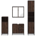 vidaXL Set de mobilier de baie din 4 piese din lemn de stejar maro vidaXL Set de mobilier de baie din 4 piese din lemn de stejar maro