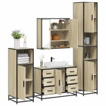 vidaXL Set de mobilier de baie din 4 piese din lemn de stejar Sonoma vidaXL Set de mobilier de baie din 4 piese din lemn de stejar Sonoma