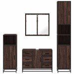 vidaXL Set de mobilier de baie din 4 piese din lemn de stejar maro vidaXL Set de mobilier de baie din 4 piese din lemn de stejar maro