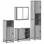vidaXL Set de mobilier de baie 4 piese Lemn stratificat gri Sonoma vidaXL Set de mobilier de baie 4 piese Lemn stratificat gri Sonoma