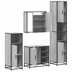 vidaXL Set de mobilier de baie 4 piese Lemn stratificat gri Sonoma vidaXL Set de mobilier de baie 4 piese Lemn stratificat gri Sonoma