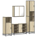 vidaXL Set de mobilier de baie din 4 piese din lemn de stejar Sonoma vidaXL Set de mobilier de baie din 4 piese din lemn de stejar Sonoma