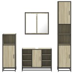 vidaXL Set de mobilier de baie din 4 piese din lemn de stejar Sonoma vidaXL Set de mobilier de baie din 4 piese din lemn de stejar Sonoma