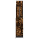 vidaXL Set de mobilier de baie 4 piese Lemn prelucrat de stejar afumat vidaXL Set de mobilier de baie 4 piese Lemn prelucrat de stejar afumat