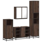 vidaXL Set de mobilier de baie din 4 piese din lemn de stejar maro vidaXL Set de mobilier de baie din 4 piese din lemn de stejar maro