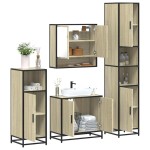 vidaXL Set de mobilier de baie din 4 piese din lemn de stejar Sonoma vidaXL Set de mobilier de baie din 4 piese din lemn de stejar Sonoma