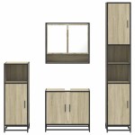 vidaXL Set de mobilier de baie din 4 piese din lemn de stejar Sonoma vidaXL Set de mobilier de baie din 4 piese din lemn de stejar Sonoma