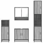 vidaXL Set de mobilier de baie 4 piese Lemn stratificat gri Sonoma vidaXL Set de mobilier de baie 4 piese Lemn stratificat gri Sonoma