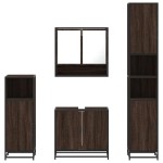 vidaXL Set de mobilier de baie din 4 piese din lemn de stejar maro vidaXL Set de mobilier de baie din 4 piese din lemn de stejar maro